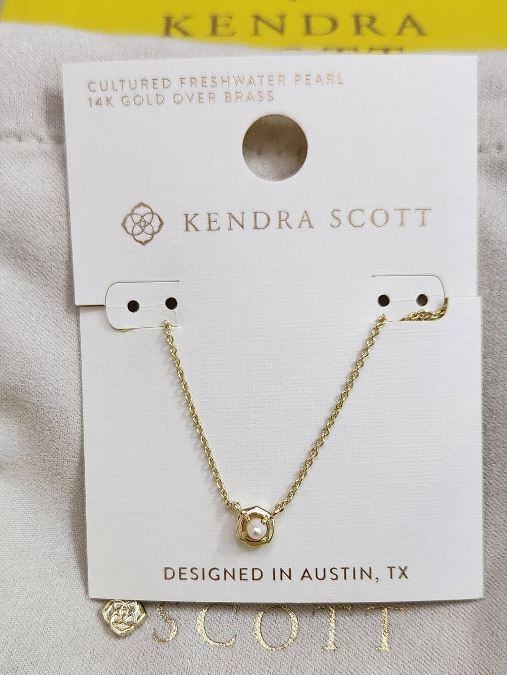 Kendra Scott Liesel Pendant Necklace Gold/Pearl NWT